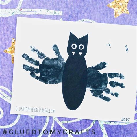 handprint bat keepsake kid craft idea wfree printable template halloween crafts preschool