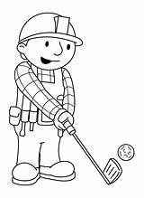 Bob Builder Coloring Pages Golf Mini Cart Clipart Getcolorings Color Clip Print Library sketch template