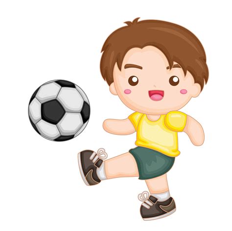 boy playing soccer ball football sport activity illustration