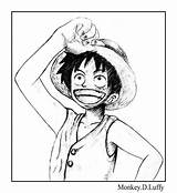 Luffy Colouring sketch template