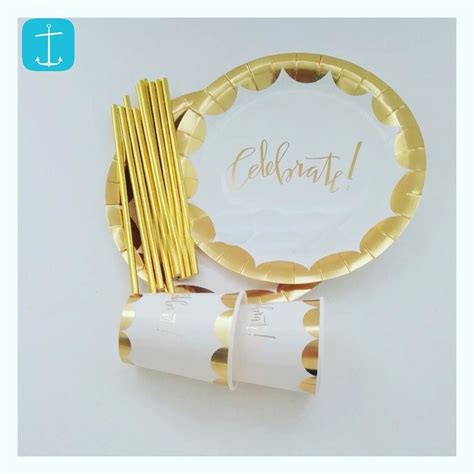 golden lot paper plates cups straws      buying  buy     pack