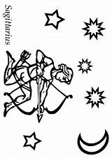 Dibujos Sagitario Sternzeichen Signos Zodiaco Signo Ausdrucken Ausmalen Hellokids Línea sketch template