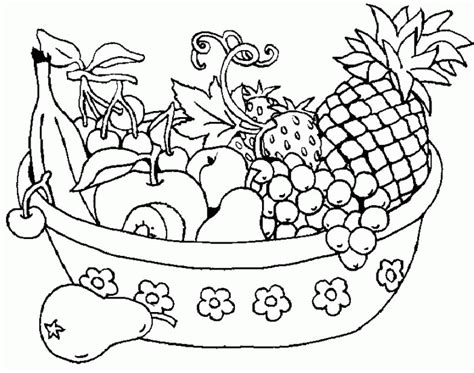 printable fruit basket coloring pages high quality coloring pages