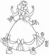 Cinderella Mewarnai Belle Putri Coloringhome Everfreecoloring sketch template