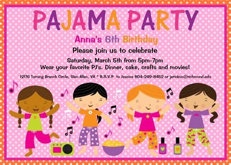 pajama party birthday invitation slumber  cutiestiedyeboutique