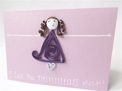 paper quilled card valentines day card love card long etsy