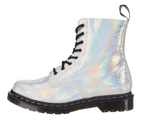 dr martens  pascal snake metallic suede boots