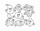 Coloring Pages Fruits Printable Fruit Clip Popular Grapes sketch template
