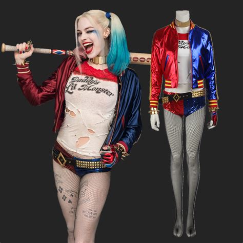 Suicide Squad Harley Quinn Costume Cosplay Adult Women Joker Suit