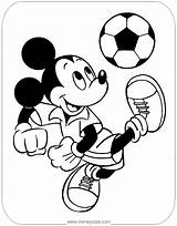 Mickey Soccer Coloring Mouse Pages Disneyclips Ball Kicking sketch template
