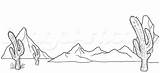 Desert Mountains Line Drawing Landscape Coloring Mountain Pages Getdrawings Realistic sketch template
