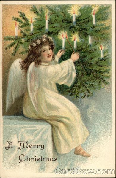 a merry christmas angels postcard