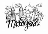 Klcc Merdeka Kuala Lumpur Negara sketch template
