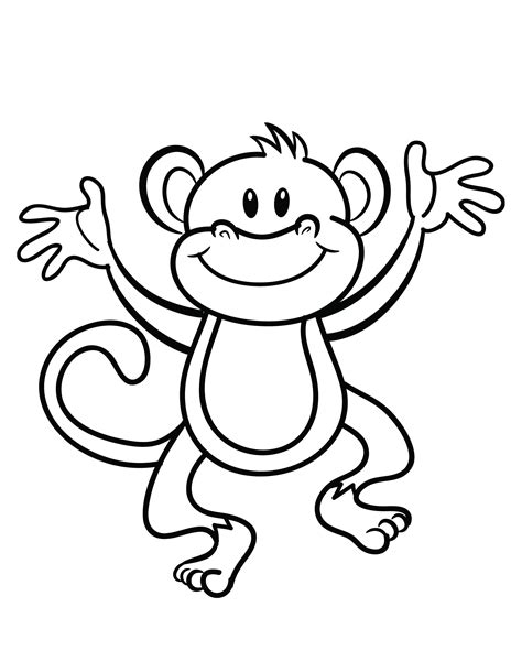 printable monkey coloring page boyama kitabi uecretsiz boyama