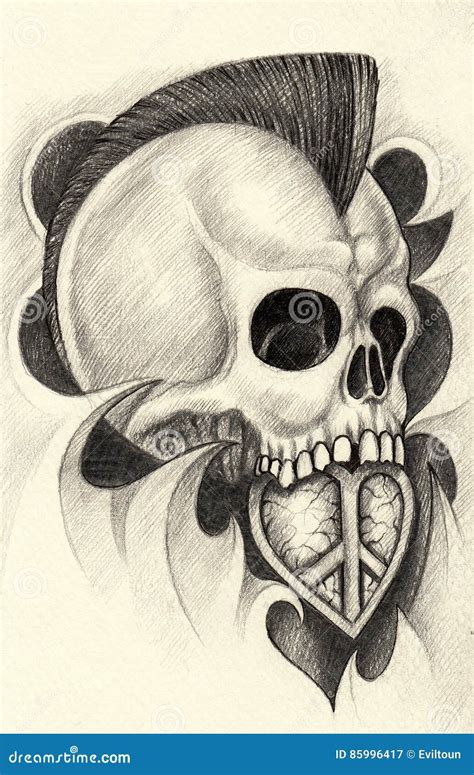 art skull punk tattoo stock illustration illustration  ferryman