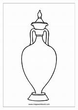 Urn Coloring Grecian Template Sheet Pages sketch template