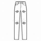 Ripped Distressed Pants sketch template