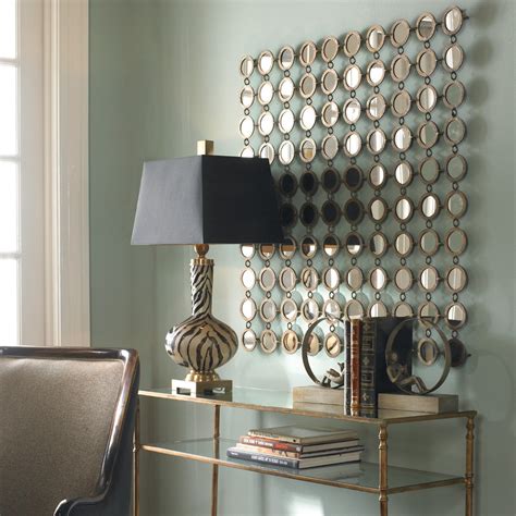 designer crafted modern small  mirrors forged metal wall art