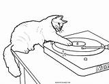 Coloring Pages Cat Dj Record Recorder Cool Getcolorings Wonderful Printable Getdrawings sketch template