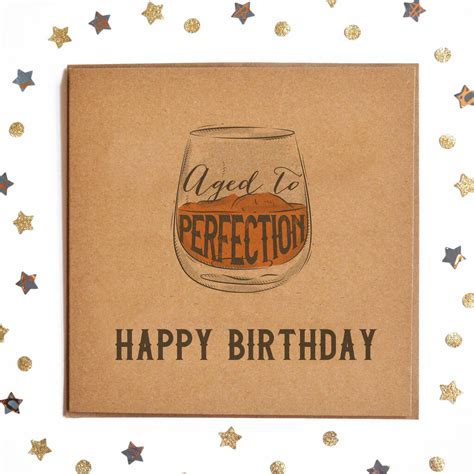 aged  perfection happy birthday card whisky lover  lady  designs