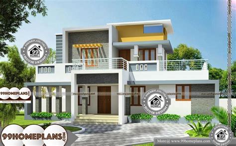 flat roof house plans  spacious double floor decorative collections