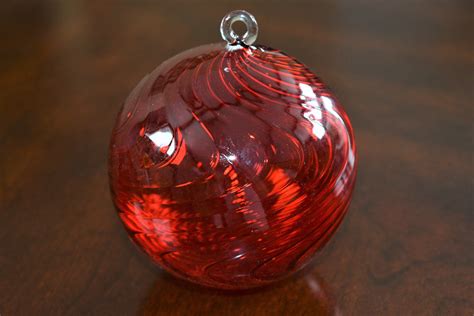 Christmas Ball Ornament Hand Blown Glass Etsy Christmas Ball