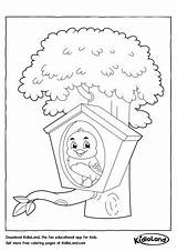 Coloring Worksheets Bird Pages Kidloland House Printable sketch template