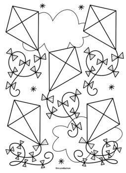 kites coloring page   arnolds art room teachers pay teachers