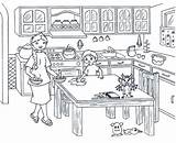 Table Clipart Coloring Pages Kitchen Wipe Colouring Kids Wiping Color Clipground Print Cooking Onlycoloringpages sketch template
