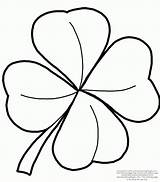 Clover Leaf Four Outline Coloring Clip Clipart Shamrock Pages Printable Template Cliparts Print Line Pattern Drawing Library Pot Clovers Trace sketch template