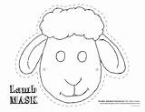 Sheep Mask Template Printable Craft Lamb Face Animal Masks Templates Clipart Crafts Preschool Cow Farm Coloring Kids Clip Lost Oveja sketch template