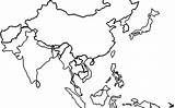 Asia Map Blank Printable Coloring Kids Pages Outline East Middle Maps sketch template