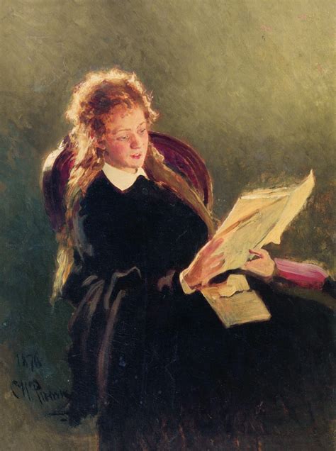 girl reading painting ilia efimovich repin oil paintings