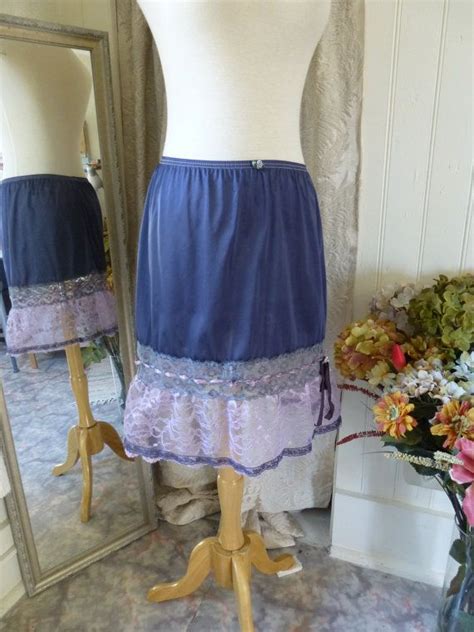 Slip Skirt S Indigo Lavender Purple Glam Garb Handmade Usa