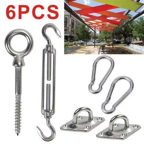 pcsset stainless steel tent sun sail shade fixings fittings fasteners kit garden awning canopy
