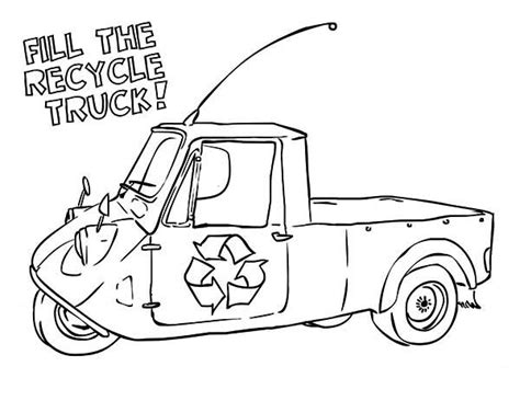 recycling truck coloring page coloring sky