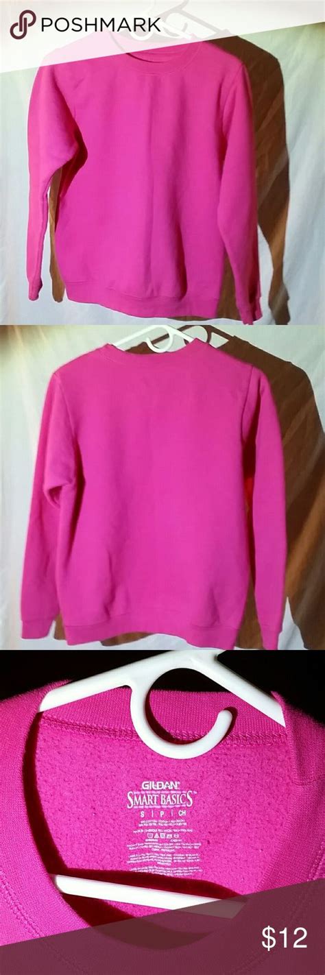 womens gildan smart basics pink sweatshirt xs