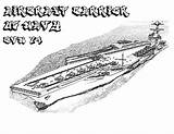 Coloring Carrier Aircraft Pages Navy Cvn Ship Naval Template sketch template