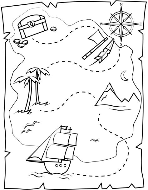 treasure chest map printable template  printable papercraft templates