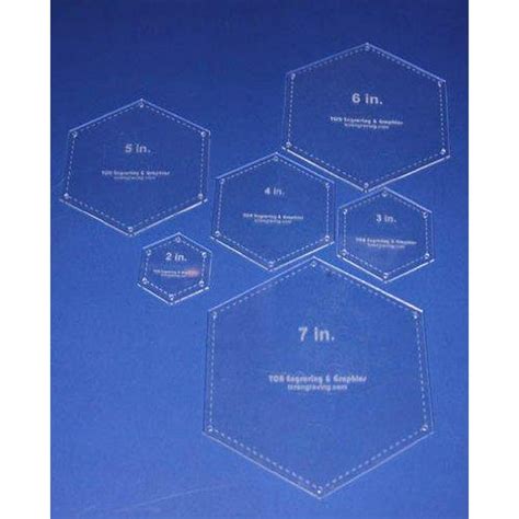 hexagon templates       clear wguide  holes