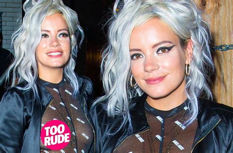 Lily Allen Goes Braless Shows Nipples In Sheer Top