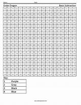 Squared Multiplication Squares Square Ender Subtraction Coloringsquared Worksheeto sketch template