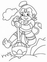 Hanuman Ji Coloring Pages Drawing Cloud Kids Lord Getdrawings Print Getcolorings sketch template