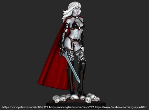 lady death sword  scythe  model
