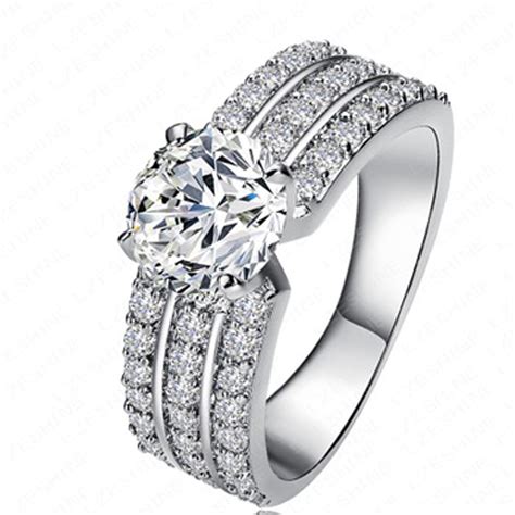 style rings  women classic simple design inlaid zircon  wedding ring fashion