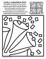 Collaborative Radial Symmetry Collaborate Tiles Straw sketch template