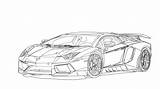 Lamborghini Drawing Outline Veneno Aventador Coloring Pages Lambo Template Sketch Drawings Clipart Color Line sketch template
