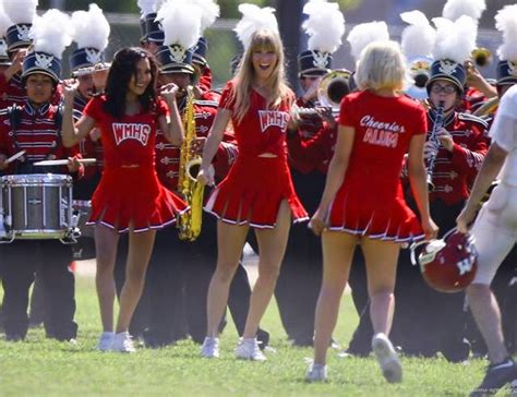 dianna agron naya rivera and heather morris as cheerleaders on the set of ‘glee in los angeles