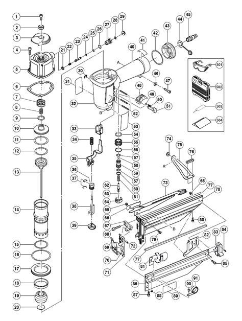 buy hitachi ntm replacement tool parts hitachi ntm  tools  hitachi air nailer parts