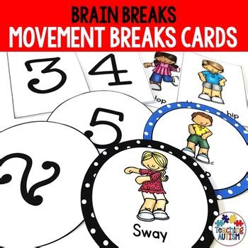 movement breaks cards  teaching autism teachers pay teachers